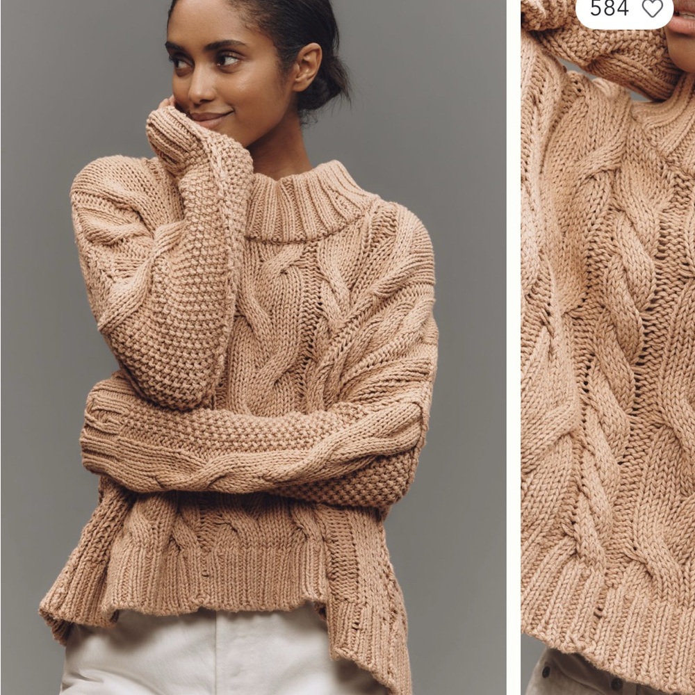 Anthropologie Pilcro Cozy Cable Knit Sweater Large L